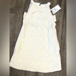 NWT Zara Textured Cream Cutout Kids Dress